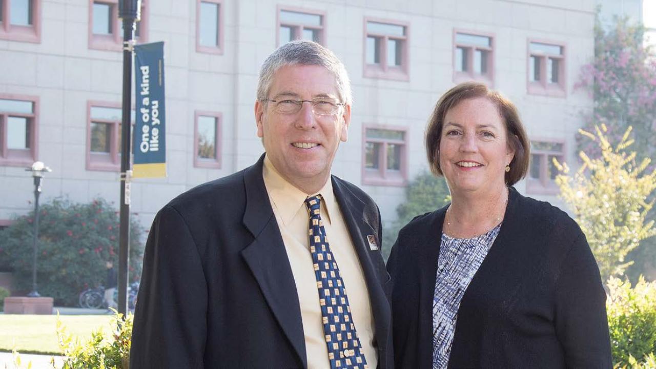 Deborah Neff stands with College of Biological Sciences Dean Mark Winey Deborah Neff stands with College of Biological Sciences Dean Mark Winey