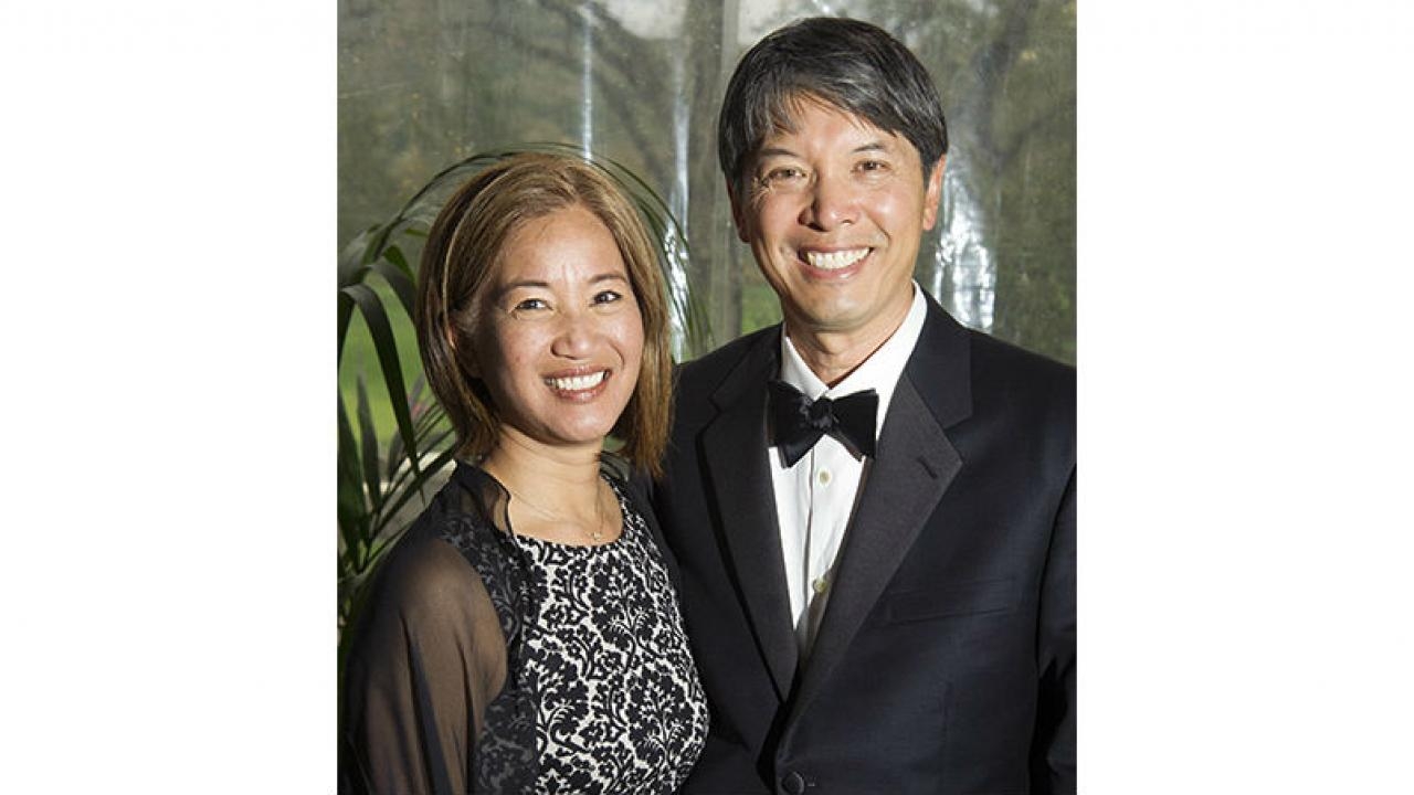 Dr. John and Lesli Chuck at the 2014 Alumni Awards where Dr. Chuck was presented with the 2014 Outstanding Alumnus Award from the Cal Aggie Alumni Association John and Lesli Chuck