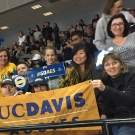 Group of alumni and friends at a 2018 basketball game