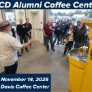 Photo of UC Davis Coffee Center with UCD Iranian Alumni Branding Present